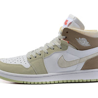 Sneakers, White Green Brown Colorway, Lace Up Design, Casual Gift for Sneaker Fans