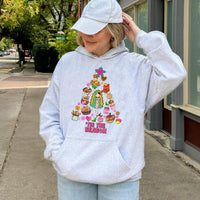 Mexican Holiday Tree Hoodie, Virgin of Guadalupe Christmas Hoodie, Hispanic Heritage Sweatshirt, Festive Catholic Winter Pullover Hoodie