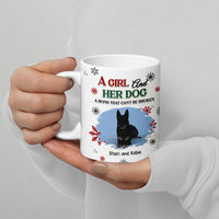 Custom Girl and Her Dog Ceramic Mug, Personalized Dog Lover Coffee Mug, Pet Loss Memorial Mug, Dog Mom Christmas Cup Present