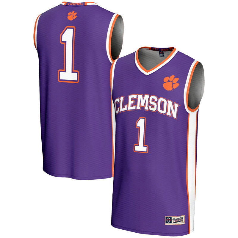 #1 Clemson Tigers Lightweight Basketball Jersey - Purple