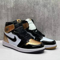 High Top Sneakers, Black Gold Colorway, Mismatched Colorway, Lace Up Design, Casual Gift for Sneaker Fans