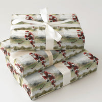 Ice Skating Santa Holiday Gift Wrap, Hockey Santa Christmas Wrapping Paper, Sports Christmas Wrapping Paper, Ice Hockey Player Present Paper