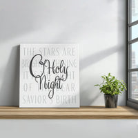 Christian Christmas Hymn Lyrics Canvas, O Holy Night Square Canvas Print, Festive Holiday Scripture Wall Art, Faith Xmas Decor