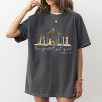 The Greatest Present of All Shirt, Nativity Scene T-Shirt, Christian Christmas Graphic Tee, Faith Religious T-Shirt, Holiday Church Present Tee