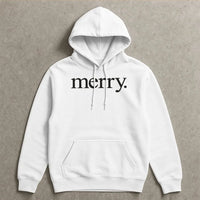 Minimalist Holiday Typography Graphic Sweatshirt, Merry Christmas Hoodie, Festive Winter Season Pullover, Comfy Xmas Apparel Present