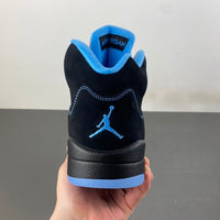 Retro Mid Top Sneakers, Blue Black Colorway, Lace Up Design, Casual Gift for Sneaker Fans