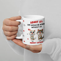 Humorous Christmas Cat Coffee Mug, Meowy Catmas Mug, Holiday Kitty Ceramic Mug, Adorable Festive Xmas Coffee Cup, Winter Pet Lover Holiday Present