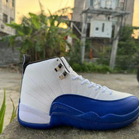 High Top Sneakers, Blue White Colorway, Lace Up Design, Casual Gift for Sneaker Fans