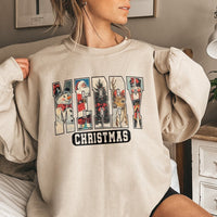 Retro Holiday Graphic Sweater, Merry Christmas Sweatshirt, Vintage Xmas Crewneck, Adorable Winter Season Pullover, Festive Present for Men Women