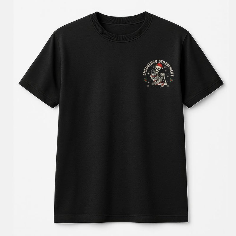 Santa Skeleton Medical Shirt, Emergency Department Christmas T-Shirt, ER Doctor Holiday Tee, Nurse Scrub T-Shirt, Hospital Xmas Present