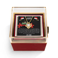Christmas Present from Mom, Daughter Love Knot Necklace, Rotating Rose Box, CZ Crystal Love Knot Pendant, Meaningful Daughter Love Knot Jewelry