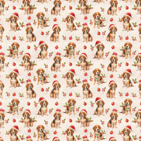 Festive Winter Dog Gift Wrap, Beagle Christmas Wrapping Paper, Adorable Beagle Puppy Wrapping Paper Roll, Dog Lover Holiday Present