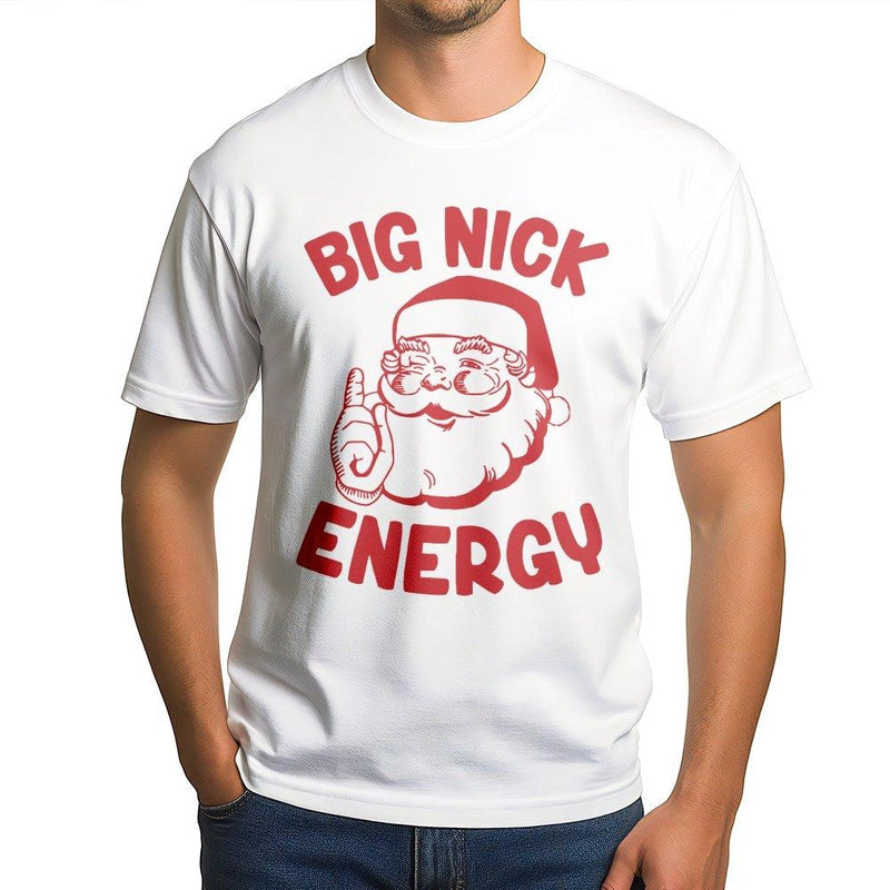 Humorous Santa Christmas Shirt, Big Nick Energy Santa T-Shirt, Retro Holiday Graphic Tee, Christmas Party Santa Tee, Xmas Holiday Present