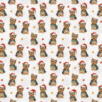 Terrier Dog Holiday Gift Wrap, Yorkie Christmas Wrapping Paper, Adorable Puppy Christmas Wrapping Paper, Pet Lover Gift Wrap Roll, Xmas Paper