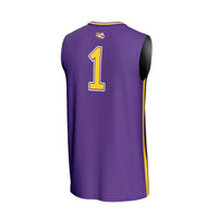 #1 LSU Tigers Lightweight Basketball Fashion Jersey - Purple