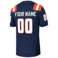Illinois Fighting Illini Custom Football Game Jersey - Navy