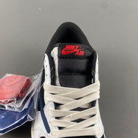 Low Top Sneakers, Blue White Black Colorway, Reverse Hook Design, Lace Up Design, Casual Gift for Sneaker Fans