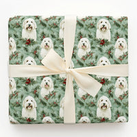 Shaggy Dog Holiday Gift Wrap, Goldendoodle Christmas Wrapping Paper, Watercolor Dog Christmas Wrapping Paper, Festive Winter Wrapping Paper