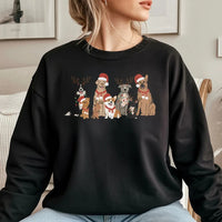 Festive Reindeer Dog Holiday Sweatshirt, Christmas Dog Sweatshirt, Adorable Pet Lover Xmas Sweatshirt, Winter Dog Mom Crewneck