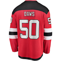 New Jersey Devils Nico Daws Red Home Breakaway Player Jersey
