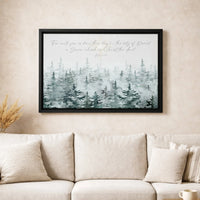 Pine Forest Bible Verse Wall Art, Luke 2 11 Bible Verse Canvas, Christian Christmas Scripture Print, Winter Bible Verse Decor, Faith Present