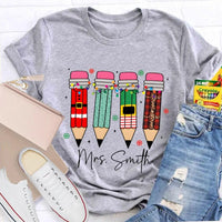 Custom Name Snowflakes Lights Graphic Tee, Personalized Christmas Shirt, Matching Family Holiday T-Shirt, Merry Christmas Season Apparel