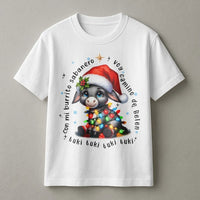 Adorable Christmas Donkey Shirt, Mi Burrito Sabanero T-Shirt, Latino Holiday Graphic Tee, Spanish Xmas Carol Tee, Villancicos Holiday T-Shirt