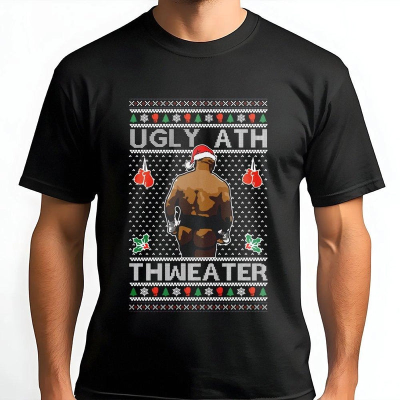 Humorous Boxer Athlete Holiday Shirt, Ugly Christmas Boxing T-Shirt, Retro Secret Santa Graphic Tee, Fighter Xmas T-Shirt, Boxing Fan Present