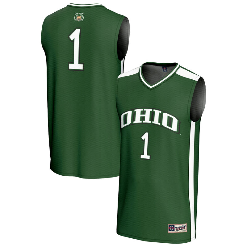#1 Ohio Bobcats Lightweight Collegiate Basketball Fashion Jersey - Green