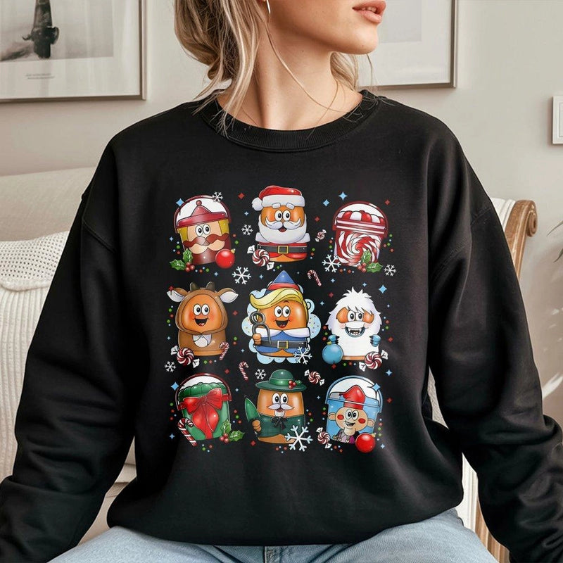 Humorous Fast Food Christmas Sweater, Christmas Chicken Nuggets Sweatshirt, Christmas Foodie Sweatshirt, Holiday Food Crewneck Sweatshirt