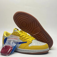 Low Top Sneakers, White Yellow Colorway, Reverse Hook Design, Lace Up Design, Casual Gift for Sneaker Fans