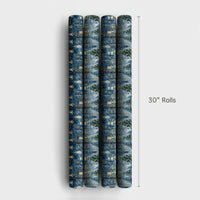 Snowy NYC Skyline Holiday Gift Wrap, New York City Christmas Wrapping Paper, Watercolor Cityscape Present Paper, Winter City Present Wrap