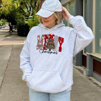 Festive Christmas Tree Sweatshirt, Merry Christmas Leopard Print Hoodie, Retro Leopard Christmas Pullover, Comfy Holiday Hooded Sweater