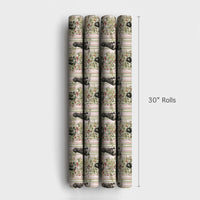 Watercolor Doodle Dog Gift Wrap, Labradoodle Christmas Wrapping Paper, Festive Xmas Tree Gift Wrapping Paper, Dog Lover Present Roll