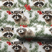 Woodland Animal Gift Wrap Paper, Watercolor Raccoon Christmas Wrapping Paper, Adorable Nature Holiday Wrapping Paper, Xmas Gift Wrap Roll