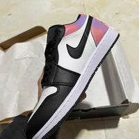 Mid Top Sneakers, White Black Pink Colorway, Lace Up Design, Casual Gift for Sneaker Fans