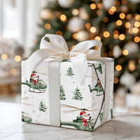 Aviation Holiday Gift Wrap, Santa Helicopter Christmas Wrapping Paper, Whimsical Xmas Wrapping Paper, Pilot Present Wrap