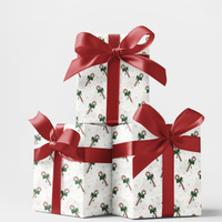 Festive Red Green Gift Wrap, Candy Cane Christmas Wrapping Paper, Adorable Candy Cane Wrapping Paper, Xmas Present Wrap, Holiday Gift Wrap Roll