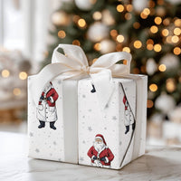 Vintage Christmas Gift Wrap, Classic Santa Claus Wrapping Paper, Red and White Holiday Wrapping Paper, Traditional Xmas Wrapping Paper Roll