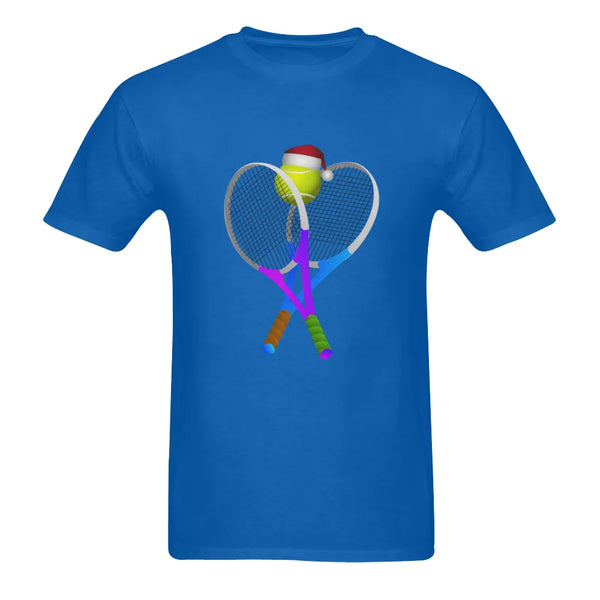 Christmas Tennis T-Shirt, Santa Hat Tennis Ball Shirt, Holiday Tennis Player Tee, Sports Graphic Shirt, Xmas Present for Tenn