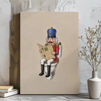 Whimsical Nutcracker Wall Art, Humorous Nutcracker Canvas Print, Holiday Nutcracker Canvas, Humorous Christmas Wall Decor