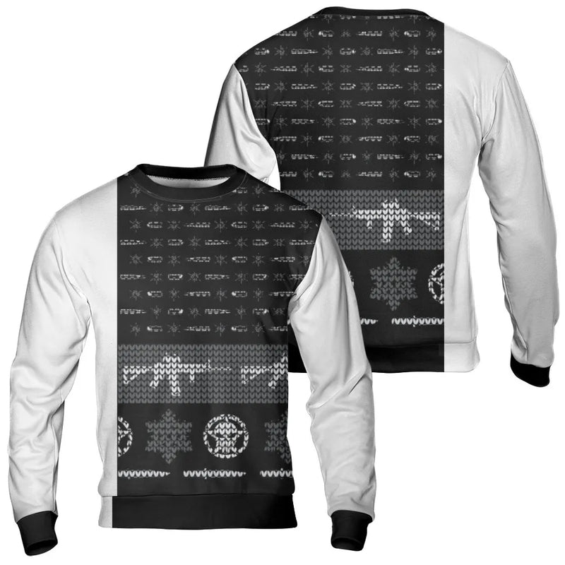 Tactical Skull Sweatshirt, AR-15 Ugly Christmas Sweatshirt, Military Gun Pattern Holiday Sweater, Gun Lover Sweatshirt, Xmas Tactical Present
