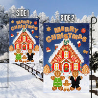 Holiday Gingerbread House Yard Flag, Gingerbread Merry Christmas Garden Flag, Double-Sided Winter Lawn Flag, Festive Seasonal Porch Decor