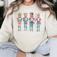 Watercolor Holiday Nutcracker Crewneck, Nutcracker Christmas Sweatshirt, Pastel Christmas Soldier Sweater, Festive Winter Sweatshirt
