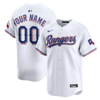 Texas Rangers White Home Limited Custom Jersey