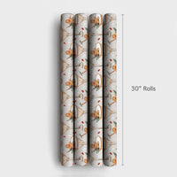 Holiday Cocktail Gift Wrap, Gingerbread Man Martini Wrapping Paper, Adorable Gingerbread Christmas Wrapping Paper, Festive Snowflake Gift Wrap