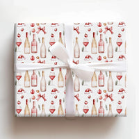 Santa Hat Wine Bottle Gift Wrap, Christmas Wine Wrapping Paper, Holiday Wine Lover Wrapping Paper, Festive Winter Drinks Gift Wrap Roll