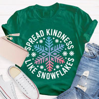 Christmas Kindness Graphic T-Shirt, Spread Kindness Like Snowflakes Shirt, Festive Winter Holiday Tee, Positive Teacher Christmas Present