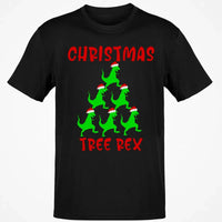 Humorous Dinosaur Holiday Graphic Tee, Christmas Tree Rex Shirt, Adorable Trex Christmas T-Shirt, Festive Dino Lover Shirt, Holiday Season Tee