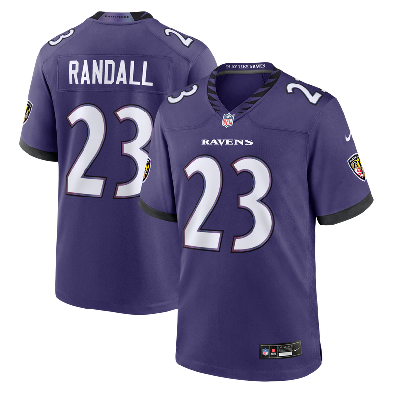 Baltimore Ravens Adam Randall Purple Team Game Jersey